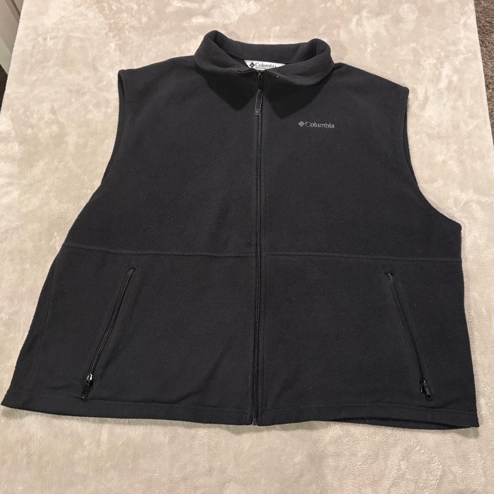 Columbia Mens Black Fleece Full Zip Vest Gilet WM1480 XXL